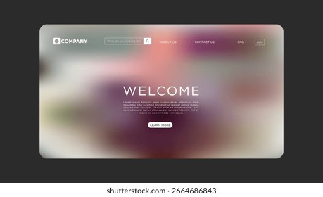 Modern website template design with welcome message and clean navigation for your business