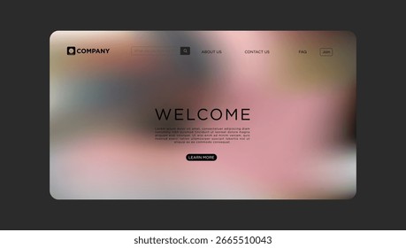 El diseño moderno de la Plantilla de Sitio web da la bienvenida a los visitantes para comprometerse y Explore con el fondo borroso