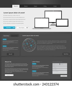 Modern Website template in editable vector format 