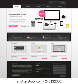 Modern Website template in editable vector format 