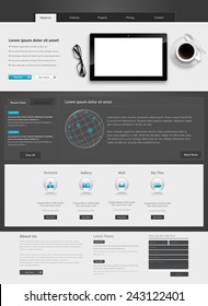 Modern Website template in editable vector format 