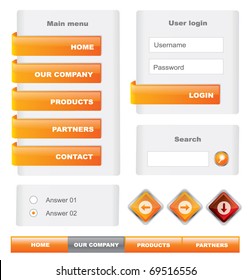Modern  website template elements