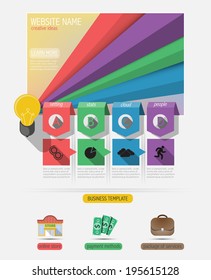 modern website template in a flat style