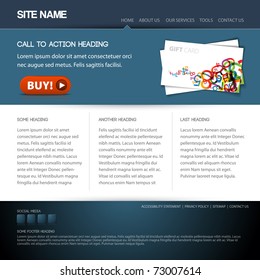 Modern website template with nice button