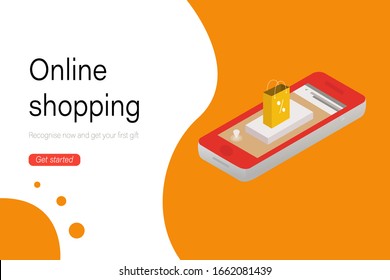 Modern website template for online purchases . Vector illustration of the site template. Easily editable. EPS 10.