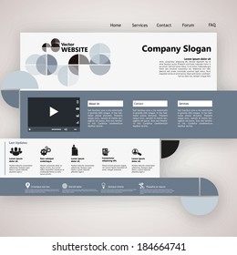 Modern Website Template, Trendy Clear Design Vector eps 10