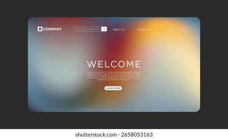 Modern website template with vibrant gradient background and clean design elements for business