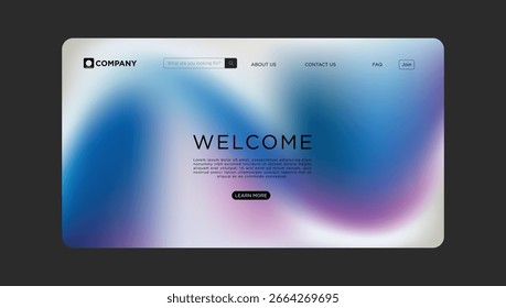 Plantilla de Sitio web moderna con fondo de gradiente vibrante para negocios o agencia creativa página de bienvenida