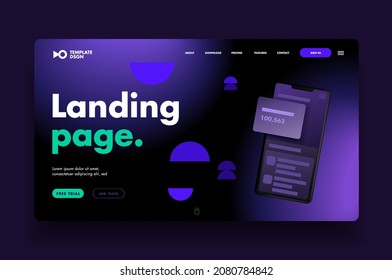 Modern website template for websites, landing page or apps.