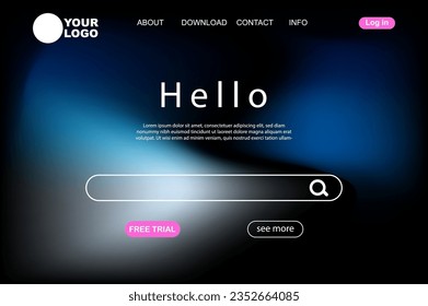 Modern website template for websites, landing pages, or apps. Search bar, Simple, effective abstract premium design background