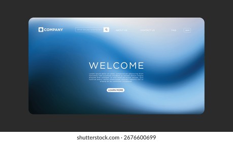 La moderna Plantilla de Sitio web da la bienvenida a los visitantes con una interfaz de gradiente azul y limpia perfecta para los negocios