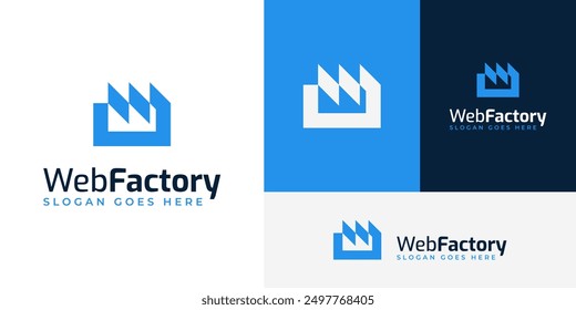 Moderne Website Web Development Factory Programmierung Engineer Industrie Logo Design Branding Template