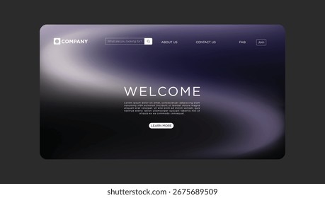 Pantalla de bienvenida de Sitio web moderno con diseño elegante e interfaz fácil de usar para negocios en línea