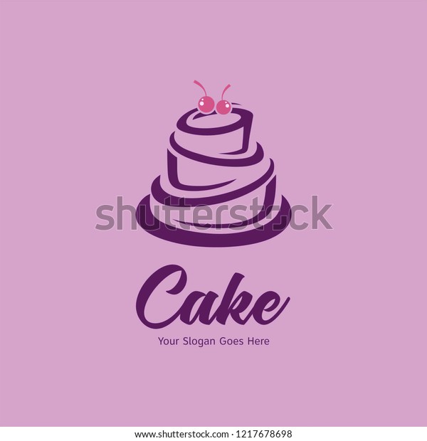 Modern wedding\
and birthday cake logo\
template