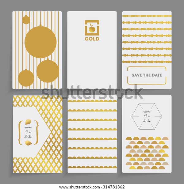 Modern Wedding Card Design Six Different Stock Vector Royalty