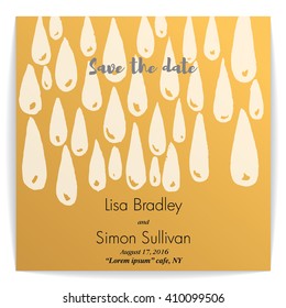 Modern wedding card. Vector wedding card. Gold strokes handmade. Wedding card with gold decor.