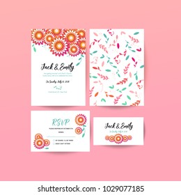 Modern Wedding Collection. Spring ornament concept. Wedding invite flyer. Wedding invite poster. 
