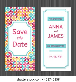 Modern Wedding invitation with a abstract design.