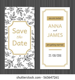 Modern Wedding invitation with a abstract design.