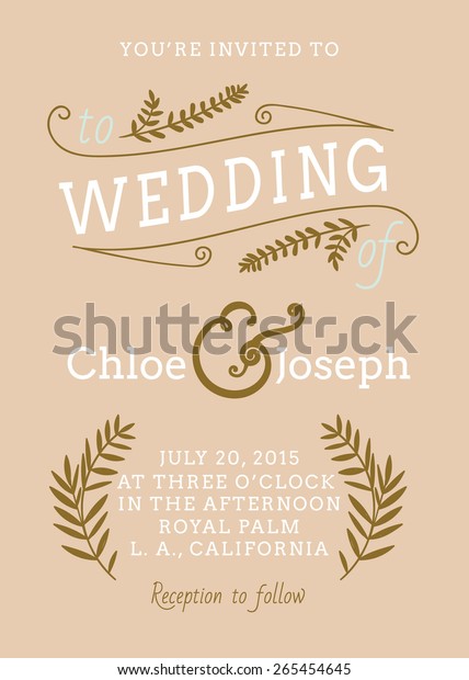 Modern Wedding Invitation Card Stock Vector Royalty Free 265454645