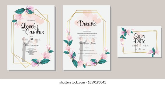 Modern Wedding Invitation Card Design vector format 