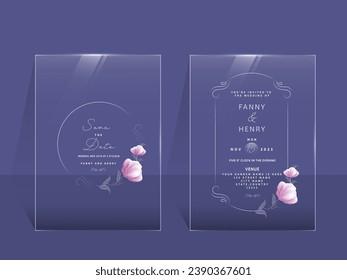 Modern Wedding Invitation Card with Double-Sides Present for Ready to Print.