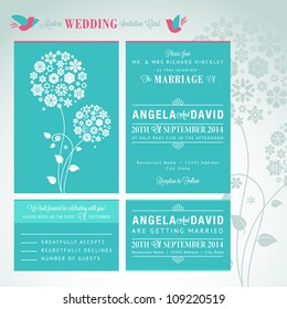 Modern wedding invitation card set