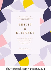 Modern Wedding Invitation template. Modern design. Wedding Invitation design with modern abstract background. Tradition decoration for wedding. Vector illustration