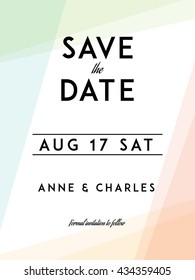 Modern Wedding Save the Date template. Modern design. Save the Date design with modern abstract background. Tradition decoration for wedding. Vector illustration