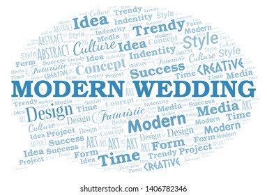 Modern Wedding word cloud. Wordcloud made with text only.