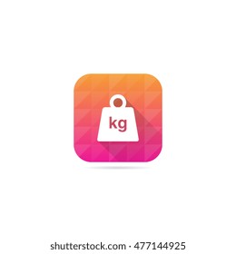 Modern Weight Icon With Long Shadow
