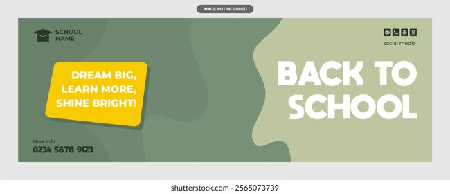 Modern Welcome Back to School Banner Vector File in Xanadu Color