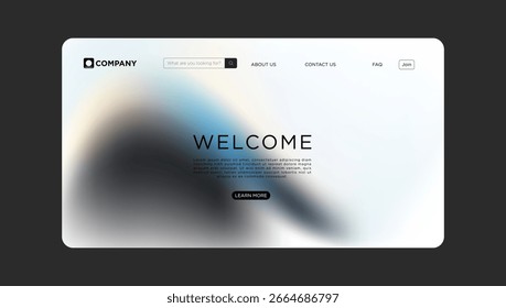 Moderna Plantilla de pantalla de bienvenida para Sitios web y páginas de destino con diseño limpio y fondo abstracto