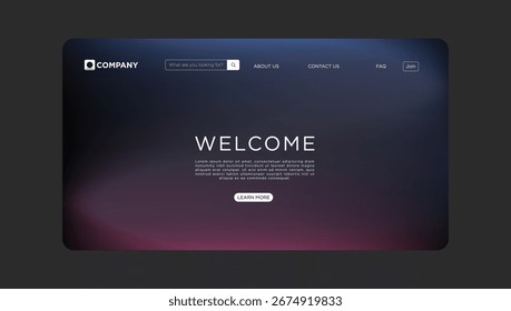 Pantalla de bienvenida moderna para Sitio web o App con diseño limpio e interfaz fácil de usar