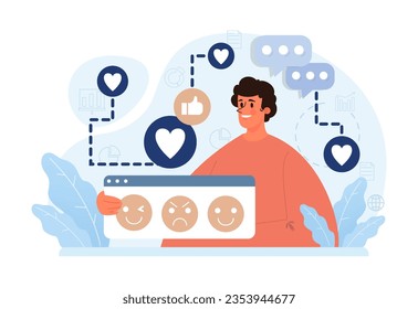 Modern wellbeing practice. Slow, mindful and sustainable living. Urban lifestyle principles for harmony, personal growth, stress reduction and happiness. Flat vector illustration