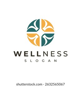 Logo de bienestar moderno con círculo Abstractas para spa y salud