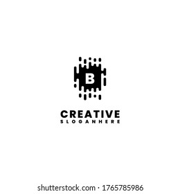 modern wet liquid black creative B logotype design concept.