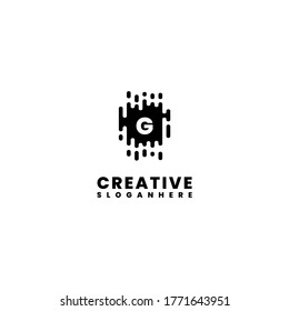 modern wet liquid black creative G logotype design concept.