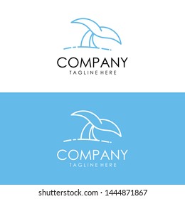 Modern Whale line company logo. wild animal logo with minimalist concept.