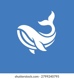 Modern whale logo featuring elegant ocean life Whale Mascot Logo