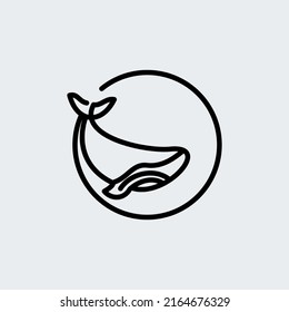 Modern whale logo icon vector template on white background