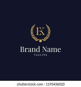 modern wheat EK elegance luxury logo navy blue and gold color