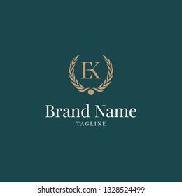 modern wheat EK elegance luxury logo green and gold