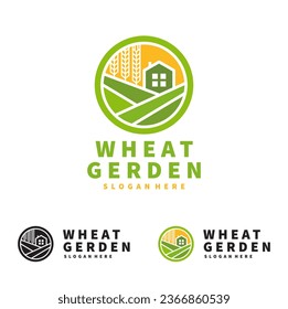 Modern Wheat and Garden Logo Vector Design Template Isolated Simple