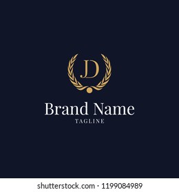 modern wheat JD elegance luxury logo navy blue and gold color