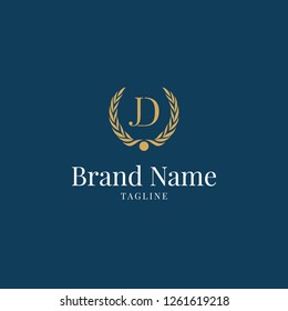 modern wheat JD elegance luxury logo blue and gold color