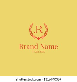 modern wheat JR elegance luxury logo yellow and red