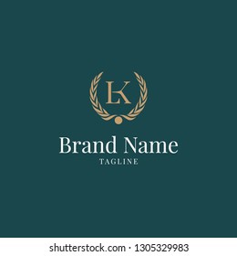 modern wheat LK elegance luxury logo green and gold