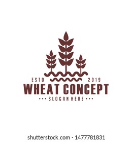 Modern Wheat logo vector template. Concept logo Wheat with  many variants.