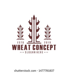 Modern Wheat logo vector template. Concept logo Wheat with  many variants.